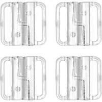 maDDma BH-Träger-Clips 4 Modische Bikini-Verschlüsse 25mm Kunststoff Dessous Haken BH-Zubehör, transparent