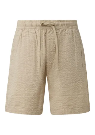 Q/S designed by - Jogger Short mit Seersuckerstruktur beige - Gr. - M