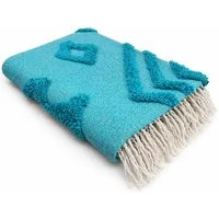 Wohndecke Winter Kuscheldecke mit Fransen » Ibiza Style Wolldecke, VewoTex, 100% Baumwolle » Wohndecke im Boho Style » Couchdecke 130x170cm