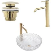 wohnwerk.idee Aufsatzwaschbecken Design Luxus Glaswaschbecken Waschtisch aus Glas