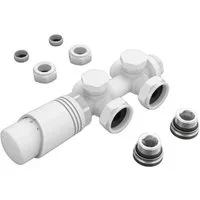 ELEGANT Heizkörperthermostat Multiblock Set für Heizkörper 50mm G 1/2", mit Thermostatkopf, 50mm G 1/2"
