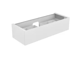Keuco Waschtischunterschrank Edition 11 31261, 1 Front-Auszug weiß Hochglanz/weiß Hochglanz, 3126121 31261210000