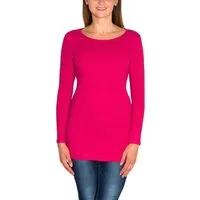 Alkato Langarmshirt Alkato Damen Langarm Longshirt Langarmshirt Tunika Basic Shirt