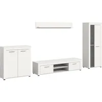 OTTO home Wohnwand AOSTA, Breite 330cm, 4-teilige Wohn-Kombination, (4-St., bestehend aus: Highboard, Lowboard, Wandboard, Vitrine), Wohnwand, Kombination, Anbauwand, Möbel Set, Schrankwand, Möbel Kombi
