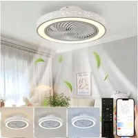 Lapamax Deckenventilator Dimmbar Smart Deckenventilator mit Licht und Fernbedienung LED Lampe, 72W, 6 Geschwindigkeiten, 3 Farben, Leise,Durchmesser 46CM, Timer
