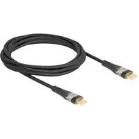 USB 2.0 Ladekabel, USB-C Stecker > USB-C Stecker schwarz, 2 Meter, PD 3.0, Laden mit bis zu 100 Watt, Textilkabel mit Metallsteckern