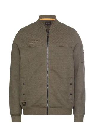 camel active - Sweat-Bomberjacke mit Ärmeltasche dark olive green - Gr. - M