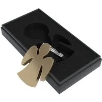 EAZY CASE Schlüsselanhänger Schlüsselanhänger Guardian Angel, Schutzengel mit Schlüsselring und Geschenkbox Geschenk für Mann Gold