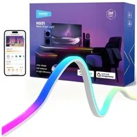 Neewer LED Stripe NS01 3/5m LED Lichtleiste frontbeleuchtet, RGB, Smart AI App Steuerung, Farbwechsel, zuschneidbar Lichterkette für Schlafzimmer Spielzimmer