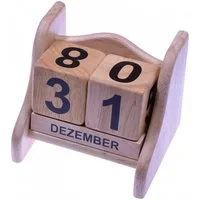 LOGOPLAY Spiel Ewiger Kalender, Gesellschaftsspiel, Ewiger Kalender aus Holz- Dekorativer Dauerkalender - Datumsanzeige