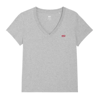Levis - T-Shirt für Damen, V-Ausschnitt, kurzärmlig (Grau meliert)
