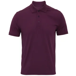 Premier Mens Coolchecker Pique Kurzarm-Polo T-Shirt (Aubergine)