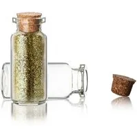 BigDean Vorratsglas 40 Stück 10 ml Glasfläschchen mit Korken ca. 5x2cm, Glas, (Set, 40-tlg., Dekoration, Dekosand, Urlaubsadenken, Gewürze, Kräuter), Wiederverwendbar, Errinerungsstücke, DIY Giveaway, Bastelgeschenke