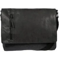 Christian Wippermann Umhängetasche Messenger Bag Herren Damen Umhängetasche Tasche Canvas (1 tlg), mit Überschlag Schwarz