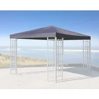Quick Star Pavillon-Ersatzdach Rank, 260 g/m², 300 x 300 cm (Anthrazit, 3 x 3 m), Mit Dachentlüftung