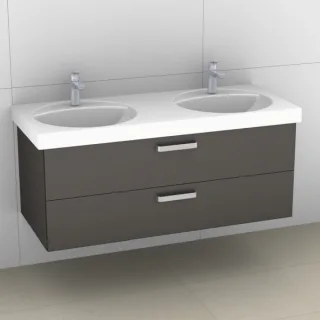 Artiqua 413 Waschtischunterschrank für Preciosa 133230, 133240 Stahlgrau Metallic, 413-WU2L-K49-7141 413-WU2L-K49-7141-88