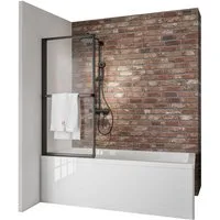 Schulte Badewannenaufsatz Black Style 70 x 140 cm ESG, Glas, (1 tlg), Klar Schwarz