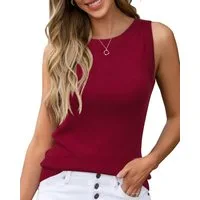 Arach&Cloz Tanktop Damen Stricktop Ärmellose Leichte Wolle Pullover Oberteile ideal für Alltag, Büro und Freizeit.