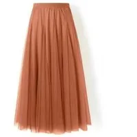 DEBAIJIA Meshrock Meshrock Damen Maxirock Sommer Elegant Lange Röcke Kleid Hohe Taille