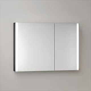 KEUCO Royal Atlas LED Spiegelschrank 100 x 71 x 12,7 cm mit 2 Türen, asymmetrisch, Aufputz 211201450036
