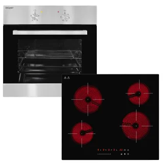 exquisit Backofen-Set "EBE 555-1.1" Set, 2 Stk. tlg. mühelos kochen: ca.50C Butter schmelzen, ca.160C Pommes frittieren