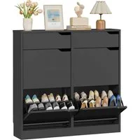 Luckice Garderobenschrank Schuhschrank, Schuhkipper, verstellbare Trennwände, Schmal​ (Set, 1-St., Flur & Eingang, modernes Design mit verstellbaren Regalen) 4 aufklappbare Schubladen, verstellbare Regale, Anti-Kippschutz