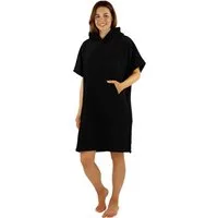 normani Badeponcho Damen Badeponcho, Midilänge, Baumwolle, Kapuze, Schlupf, Badehandtuch aus 100 % saugstarker Baumwolle