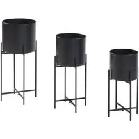 en.casa Blumenständer (3 St), »Orsa« 3er Set Metall Schwarz