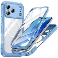 Wigento Handyhülle Für Apple iPhone 17 Pro MagSafe Full Body Hybrid Tasche Bumper Blau, Full Body, MagSafe-Unterstützung, präzise Passform