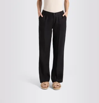 MAC - MAC JEANS - NORA, Pure linen schwarz - Gr. - 42/32