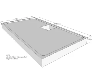 Neuesbad Wannenträger für Bette superflach 180x100x3,5 SD22810