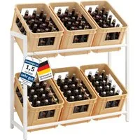 STEELSØN Flaschenregal Macondo aus Metall, Kistenregal für Getränke- & Obstkisten, Getränkekistenregal weiß, für 6 Kisten, auch verfügbar für 6 Kisten & mit Ablage
