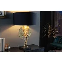 riess-ambiente Tischleuchte GINKGO 62cm schwarz / gold, Ein-/Ausschalter, ohne Leuchtmittel, Wohnzimmer · Metall · Baumwolle · Marmor · Modern