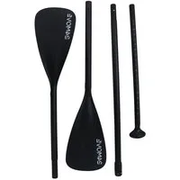 24Move Doppelpaddel, Premium Stand Up Paddle Aluminium, verstellbar, 4-teilig SUP-Paddel, (2 in 1 Paket, als Einzelpaddel oder Doppeltes Paddel, schwarz), für Paddelboards, Kajakboot und Ruderboot, universell einsetzbar