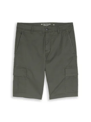Tom Tailor - TTSLIM Cargo Shorts khaki mini geometric print - Gr. - 31