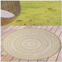 Carpetia Outdoorteppich zeitlos, rund, Höhe: 5 mm, pflegeleicht, wetterbeständig, für Innen- und Außenbereich geeignet