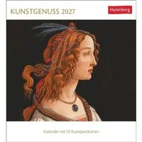 Harenberg Kalender Verlag Kunstkalender Kunstgenuss Postkartenkalender 2027 - Kalender mit 53 Kunstpostkarten