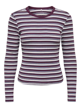 ONLY - ONLVAL L/S O-NECK STRIPE TOP JRS Fig - Gr. - S
