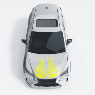 Autoaufkleber für die Motorhaube "Aufkleber Flammenpaar"