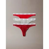 Calvin Klein Underwear String 3 PACK THONG (LOW-RISE) (Packung, 3-St., 3er-Pack) mit Logobund