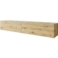 Home affaire Lowboard LOWBOARD VERA, wahlweise mit oder ohne Beleuchtung, Modernes griffloses TV-Board, 180 cm TV-Schrank, stehend und hängend