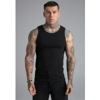 Siksilk Tanktop SikSilk Herren Schwarz Ribbed Vest