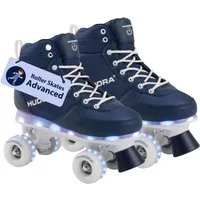Hudora Rollschuhe Roller Skates Inlineskates Rollschuhe LED Rollen Kinderrollschuhe, (Set, 1-St., Roller Skates), Skates Freizeitroller Rollschuh Kinder Mädchen Jungen Größe 31/32