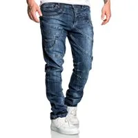 REPUBLIX Gerade Jeans WIGGO Herren Männer Regular Fit Destroyed Design Jeans Hose