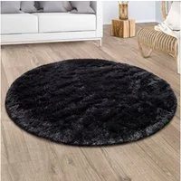 Paco Home Hochflor-Teppich Silky 591, rund, Höhe: 37 mm, Uni Farben, besonders weich und kuschelig