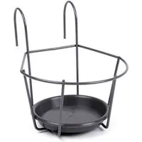 Jardifer Blumenkastenhalter Blumentopfhalter zum Einhängen grau, Ø 16 cm