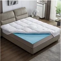AMBINESS, Topper Matratzentopper mit Memory Foam Gel Kern 80x200cm - 180x200cm, 7 cm hoch, Polyester, Spannumrandung temperaturregulierend Maschinenwaschbar