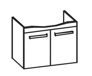 Artiqua 414 Waschtischunterschrank für Sentique 514280, 514281 Anthrazit Glanz, 414-WU2T-V02-7065-51 414-WU2T-V02-7065-51