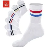 Go in Freizeitsocken Tennissocken Damen Herren Kinder Sportsocken Ringel Baumwollmischung (Packung, 6-Paar, Gr. 23-26 bis 47-50) mit Frottee, mit verstärkter Ferse & Spitze