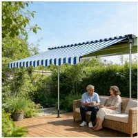 Ferghana Klemmmarkise Klemmmarkise Ohne Bohren, Balkonmarkise Höhenverstellbar (Sonnenschutz Wasserdicht UV-beständig, Sonnenmarkise für Terrasse Balkon Garten) Sichtschutz Markise
